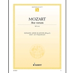 Schott Mozart Lutz, Wilhelm ED09631 Ave Verum, KV 618 - Medium Low in D - Vocal
