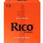 Rico Bb Clarinet Reeds Strength 1.5 Box of 10