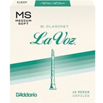 LaVoz Bb Clarinet Reeds Medium Soft Strength Box of 10