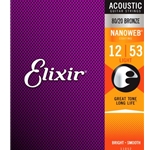 Elixir Nanoweb 80/20 Bronze Light Acoustic Guitar Strings