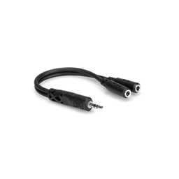 Hosa 6" Y Cable 3.5mm Male Stereo to Dual 3.5mm Female