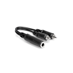 Hosa 6" Y Cable 1/4" Female TS to Dual Male RCA