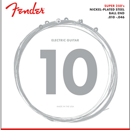 Fender Super 250 Guitar Strings Nickel Plated Steel Ball End 250R Gauges .010-.046