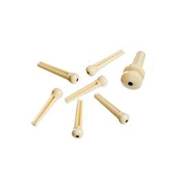 D'addario PWPS12 Plastic Bridge Pins, Ivory with Ebony Dot