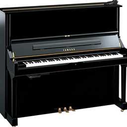 Yamaha U3SH2PE Silent Professional Collection Series 52" Acoustic Upright Piano With Bench, Polished Ebony