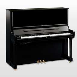 Yamaha YUS3PE Upright Professional Collection Series 52" Acoustic Upright Piano with Bench, Polished Ebony