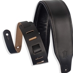 M26PD-BLK Levy's MP26PD-BLK Padded Black Leather 3" Gtr Strap