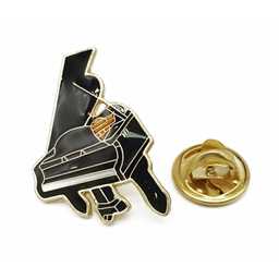 Aim Black & Gold Grand Piano Pin