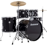 Ludwig Accent Series Fuse 5 Piece Drum Set with Hardware and Cymbals Black Sparkle