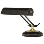 House of Troy Upright Piano Lamp 10" - Black with Polished Brass Accents