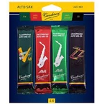 Vandoren SRMIXA25 Alto Sax Jazz Reed #2.5 Mixed 4pk - ZZ, V16, Java, Java Red