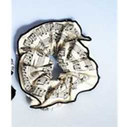 Music Treasures 143010 White Music Score Scrunchie