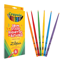 Zildjian ZKIDS Crayola 6 Drumsticks & Pad - Assorted Colors