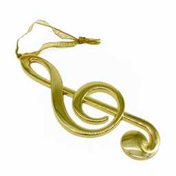 Aim Gifts 39133 G-Clef Gold Metal Ornament - 5"