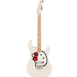Fender 0379102980 Squier Limited Edition Hello Kitty Stratocaster w/ Deluxe Hello Kitty Gig Bag - White