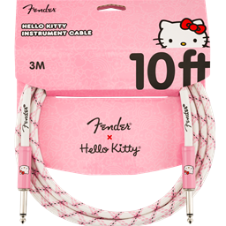 Fender 0990818123  Hello Kitty 10' Woven Cable - White/Pink