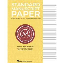 Standard Manuscript Paper 12 staff (Yellow Cover) with MMS logo