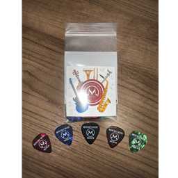 D'Addario 25MENCHEYPICKPKG Custom Print Menchey Medium Celluloid Pick (Bag of 25) - Assorted Colors