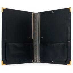 Protec F8 Choral Music Folder w/ Retaining String, Brass Corners, & Adjustable Handle - Black