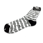 Aim Sheet Music Socks Black & White-Ladies 9-11