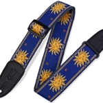 Levy's Sun Polyester Blue Vinyl Guitar Strap