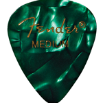 Fender 351 Shape Premium Celluloid Moto Picks Medium Green, 12 Pack