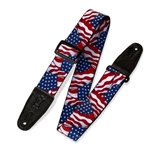 Levy's American Flags Polyester Guitar Strap