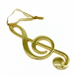 Music Treasures 5" G-Clef Gold Metal Ornament