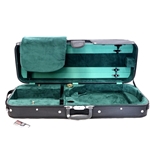 Bobelock 15" - 17" Viola Case Adjustable Oblong Wood Green Velour Interior