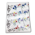Kristin Elliott AIM51839 Music Staff Flowers Note Cards 8 Pack