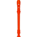 Lauren Orange Plastic 3 Piece Soprano Recorder