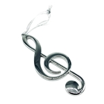 Music Treasures 5" Silver G-Clef Ornament