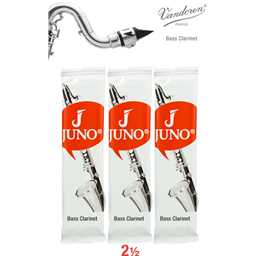 Juno Bass Clarinet Reeds Strength 2.5 Pack of 3