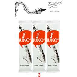 Juno Bass Clarinet Reeds Strength 3 Pack of 3