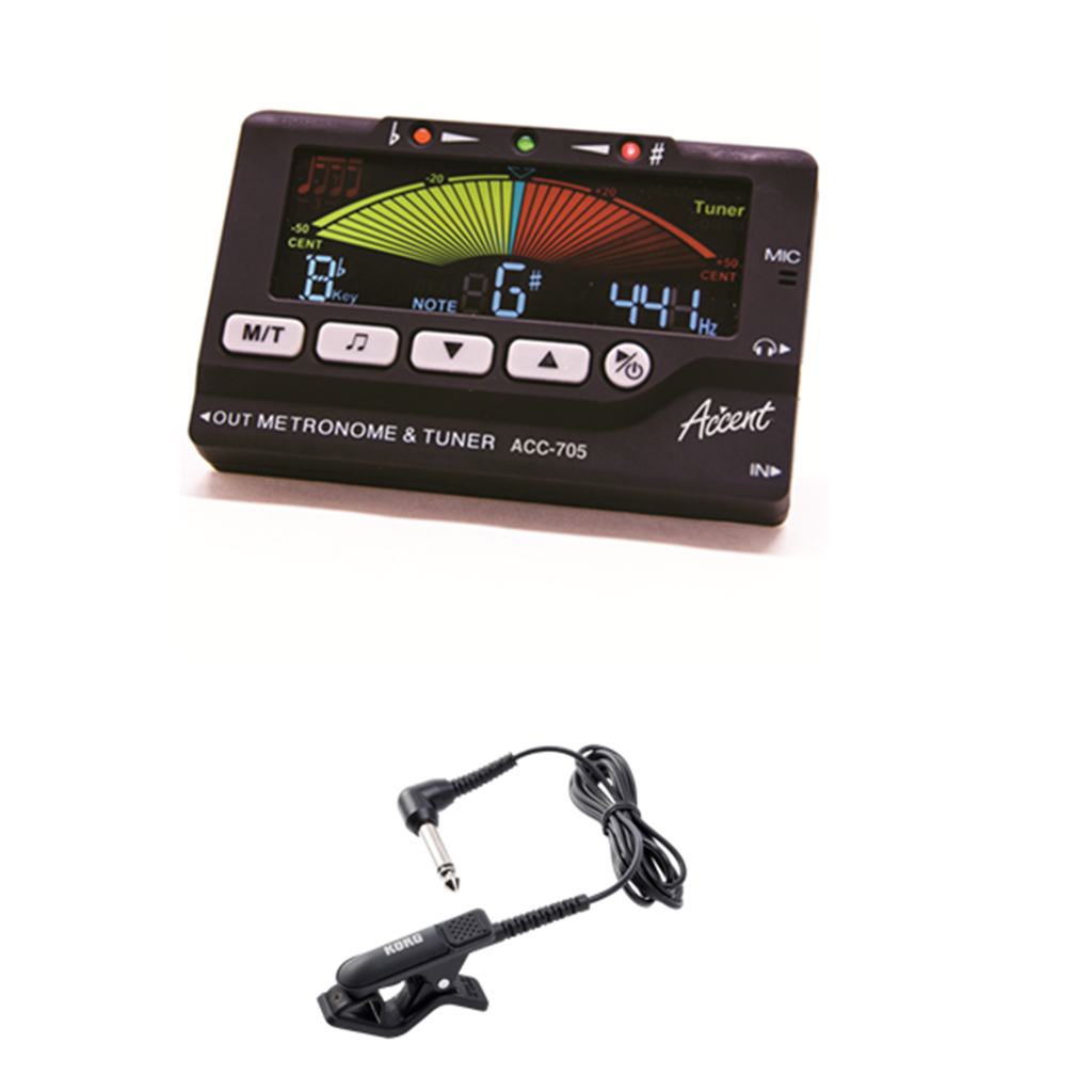 Accent ACC705 Tuner & Metronome with Korg Clip-on Contact Mic