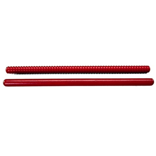 Rhythm Band Pair 10 Red Rhythm Sticks, 1 Fluted, 1 Plain - Rhythm Band