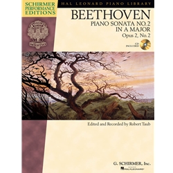 G Schirmer Ludwig van Beethoven Taub  Beethoven - Sonata No. 2 in A Major, Opus 2, No. 2 - Piano Book / CD