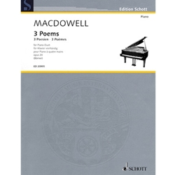 Hal Leonard MacDowell              3 Poems Op 20 - 1 Piano / 4 Hands