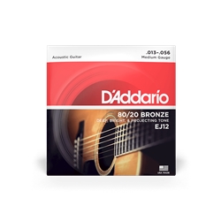 Daddario EJ12 Medium Bronze Acoustic Guitar Strings