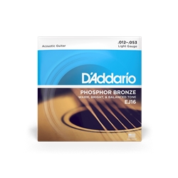 Daddario EJ16 Light Phosphor Bronze Acoustic Guitar Strings