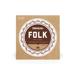 Daddario EJ33 Folk Nylon Clear 80/20 Bronze Ball End Guitar Strings