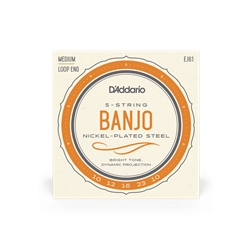 Daddario EJ61 Medium 5-String Banjo String Set