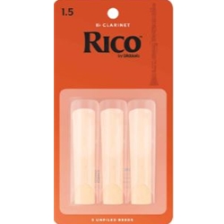 Rico Bb Clarinet Reeds Strength 1.5 Card of 3