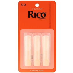 Rico Bb Clarinet Reeds Strength 3 Card of 3