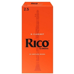 Rico Bb Clarinet Reeds Strength 2.5  Box of 25