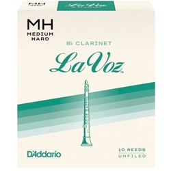 LaVoz Bb Clarinet Reeds Medium Hard Strength Box of 10