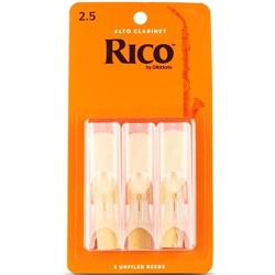 Rico Alto Clarinet Reeds Strength 2.5 Card of 3