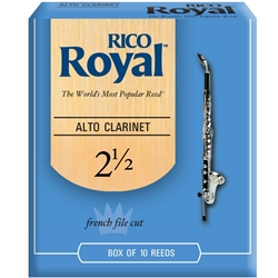 Rico Royal Alto Clarinet Reeds Strength 2.5 Box of 10
