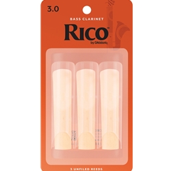 Rico 3RBC3 #3 Bass Clarinet Reeds Card of 3