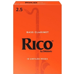 Rico Bass Clarinet Reeds Strength 2.5  Box of 10